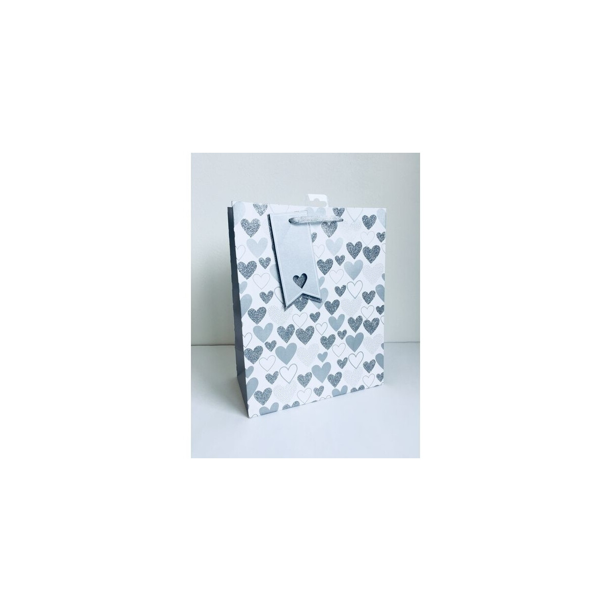 Geschenksackerl Silberherzen-Medium