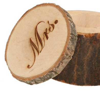 Ringdosen-Set Holzstamm Mrs. & Mrs.