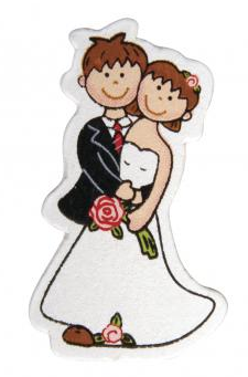 Holzstreuteile Brautpaar