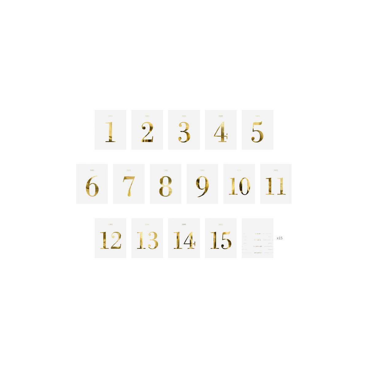 Tischnummern Weinetikett