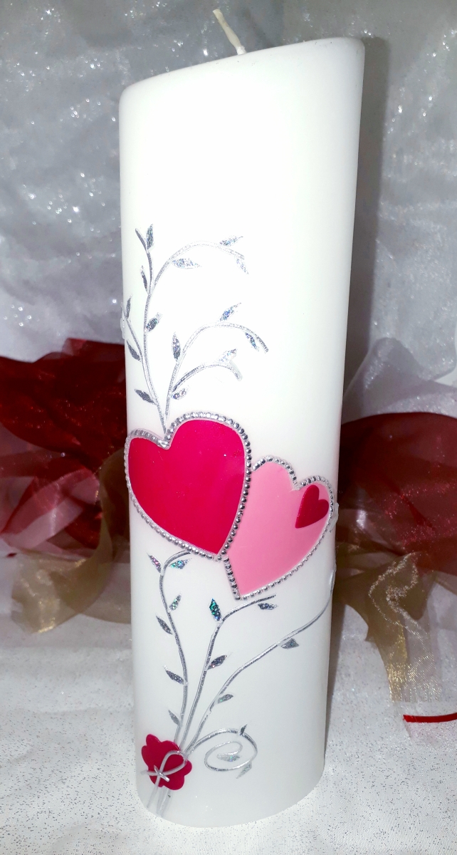 Hochzeitskerze Doppelherzen