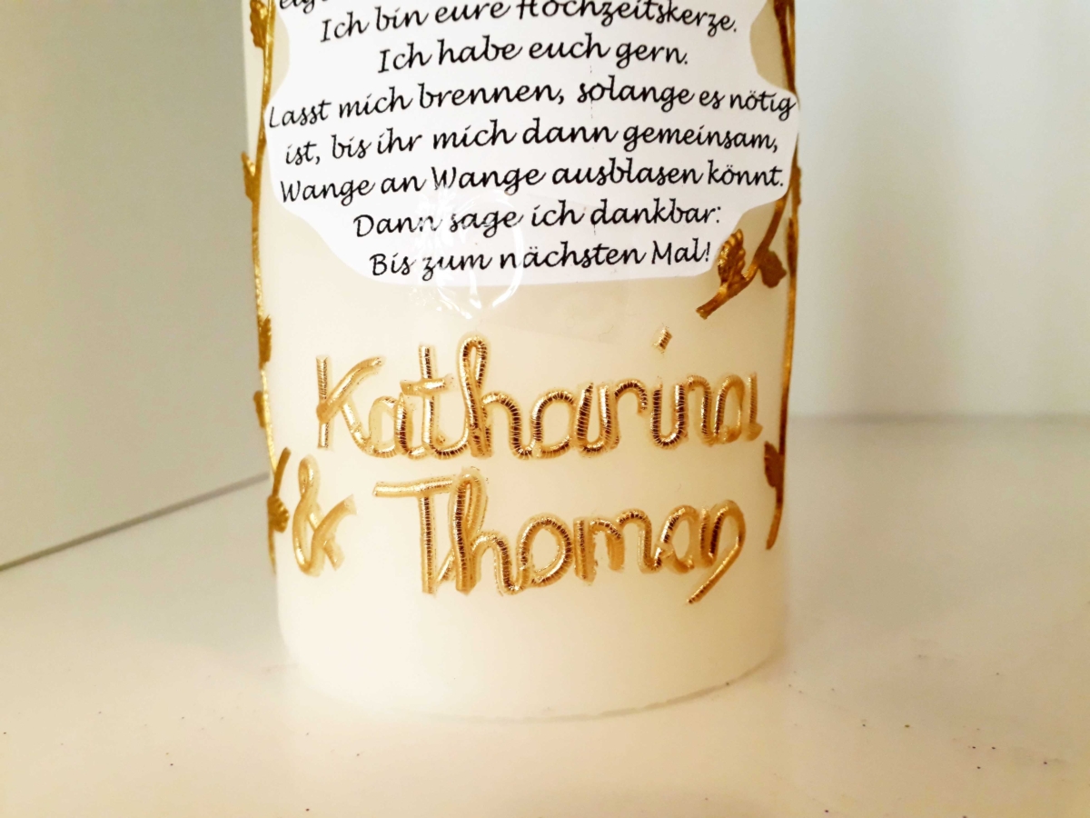 Kerzenpersonalisierung Gold