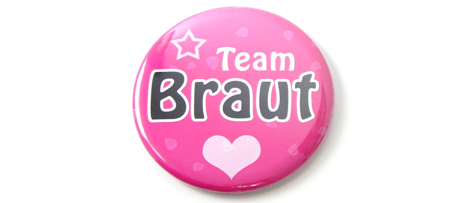Button Team Braut - Pink