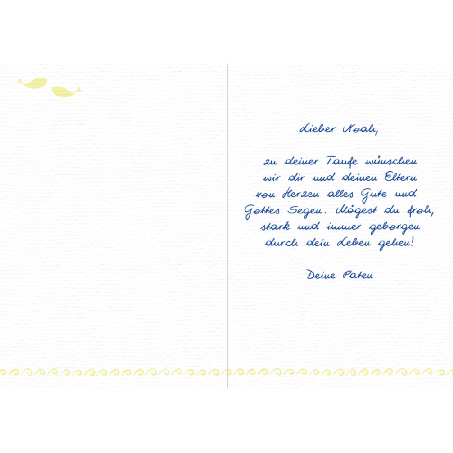 Billet Gute Wünsche zur Taufe