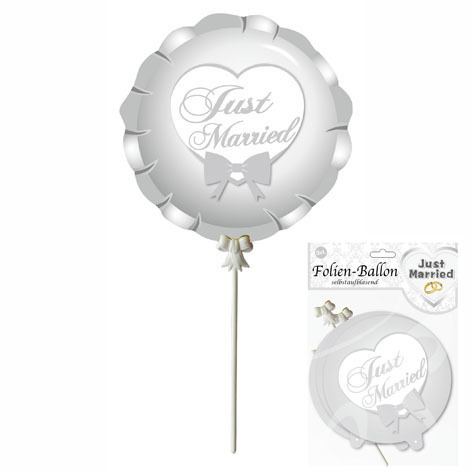 Folienballon-Set Just Married - selbstaufblasend