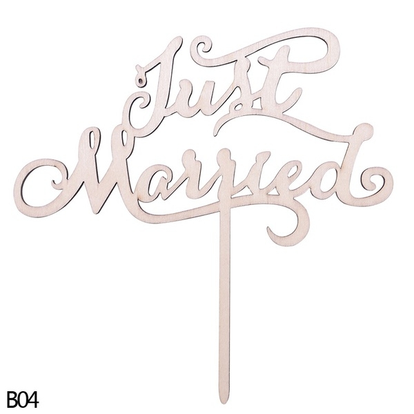 Tortendeko Just Married Rustikal