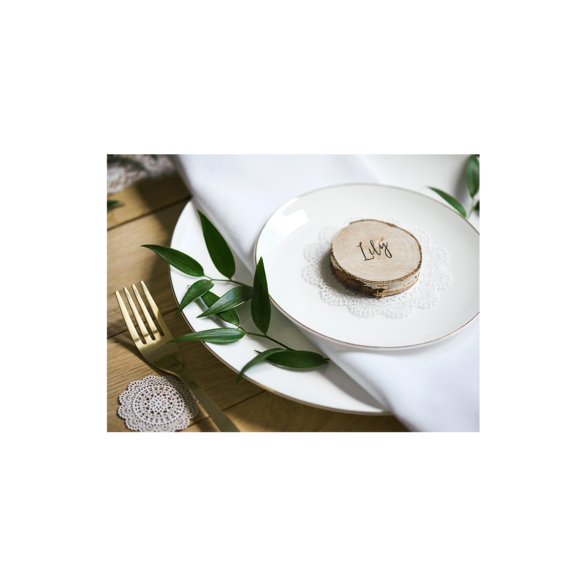 Baumstamm-Tischkärtchen