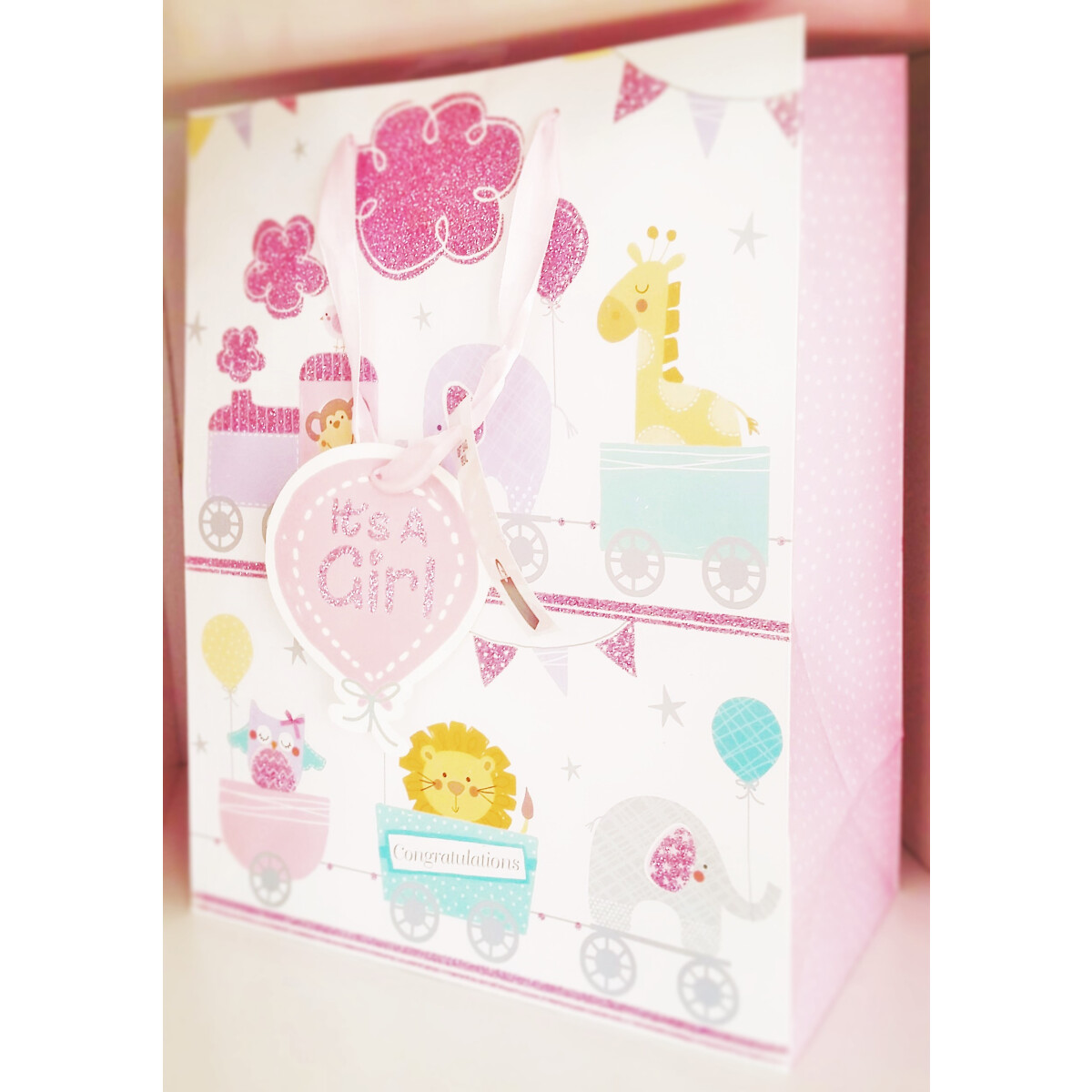 Geschenksackerl Gratulation Rosa