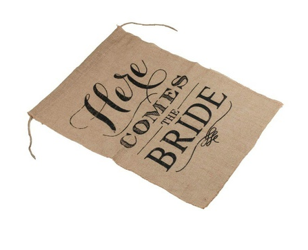 Banner Here comes the bride - Rustikal