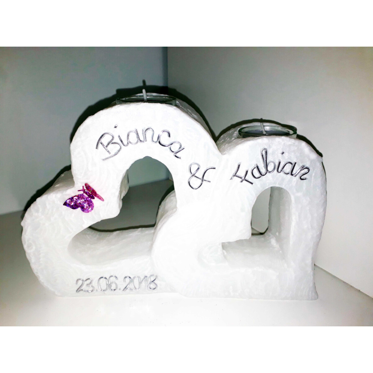 Kerzenpersonalisierung Silber