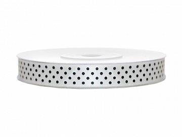 Geschenkband Punkte Weiß