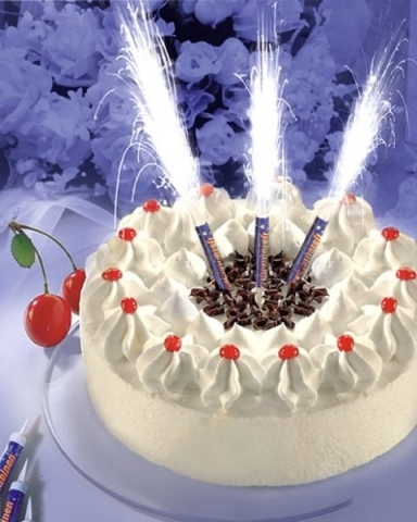 Sprühkerzen für Hochzeitstorte 12Stk.