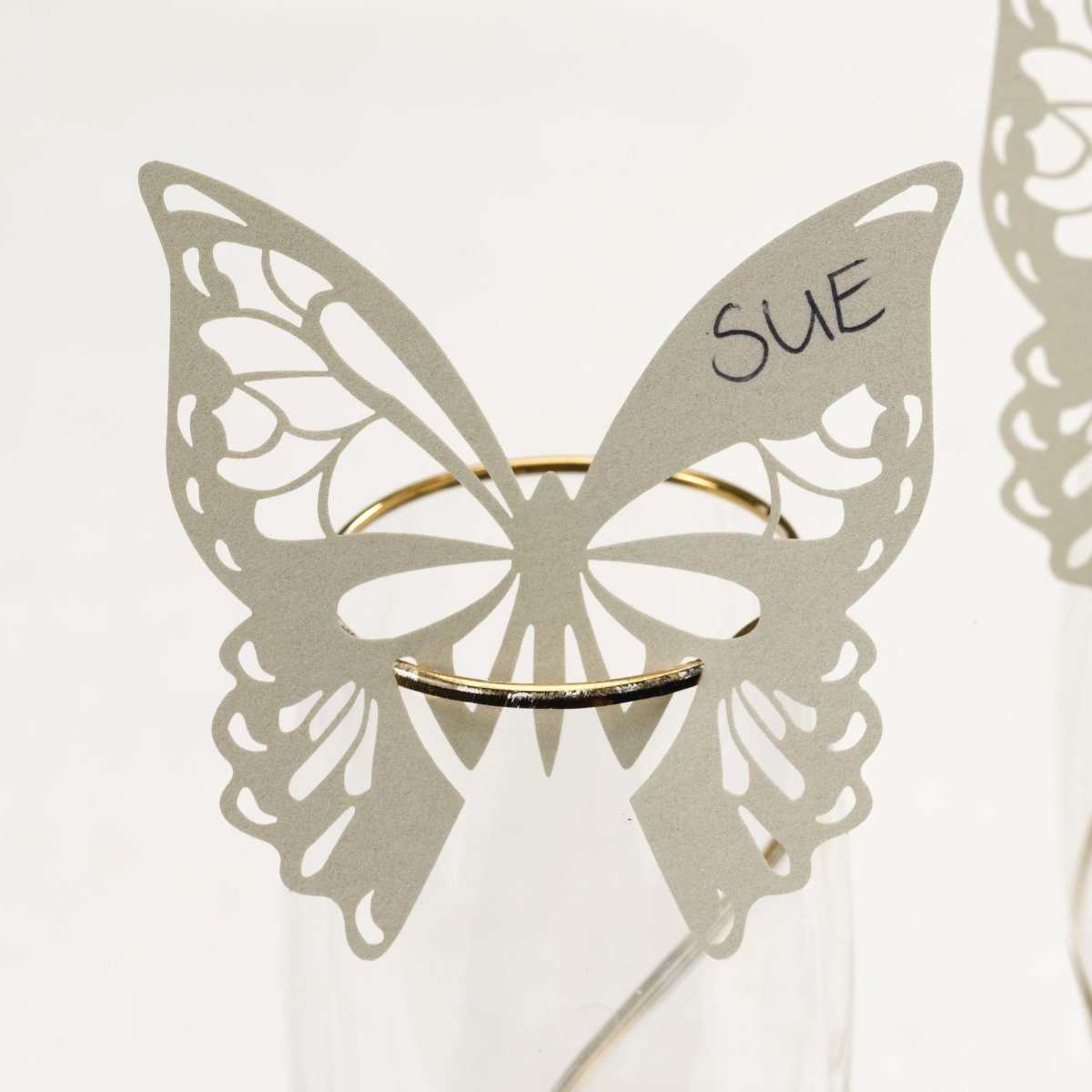 Tischkarte Schmetterling Vintage