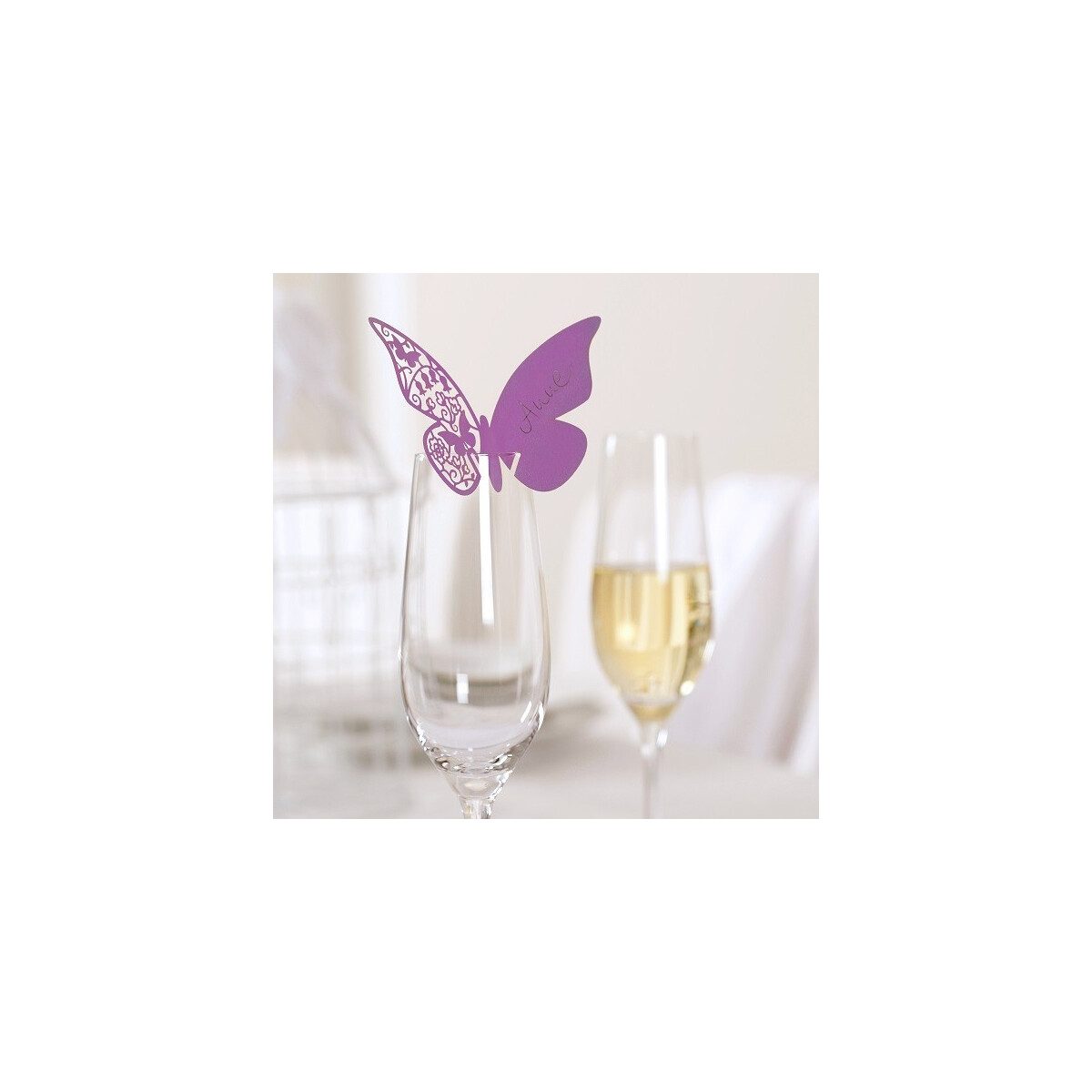 Tischkarte Papillon Vintage