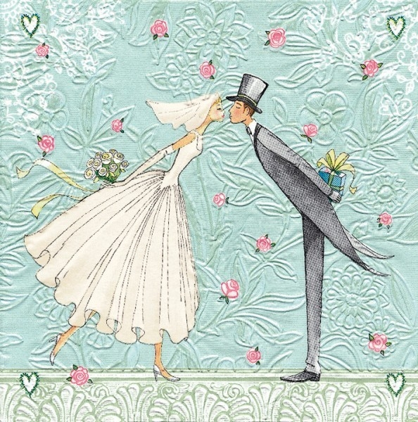 Servietten Hochzeitspaar