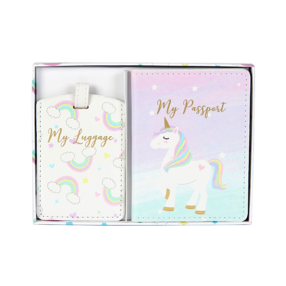 Passhülle und Kofferanhänger Einhorn